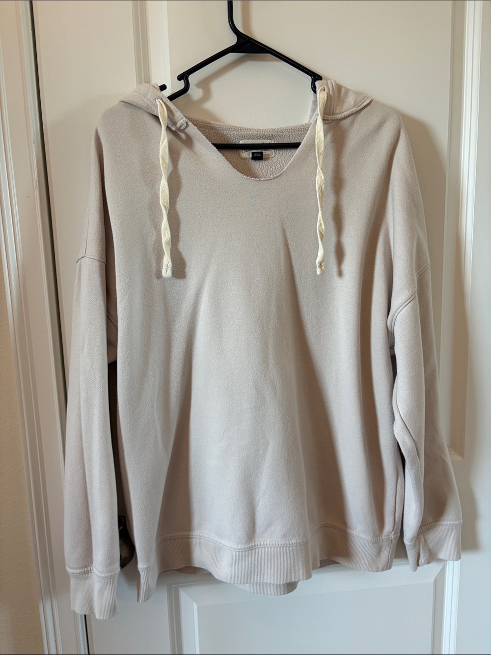 Universal Thread Cream Hooded Sweatshirt with Ivory Drawstrings